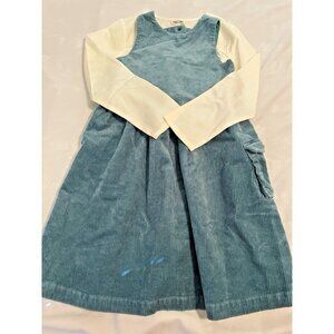 New Finding Foxtale Outfit Story Dress Jumper Blue corduroy Cream blouse sz 8